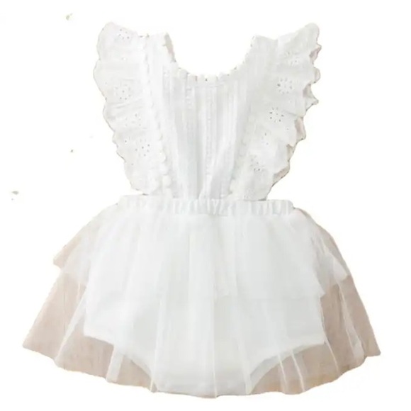 Other - Baby Girl 1st Birthday Outfit Lace Tulle Romper Princess Tutu| 12-18m